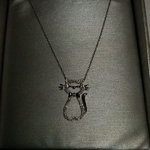 Diamond kitty necklace